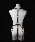 adjustable artisan leather harness with long fringe for dynamic styling

