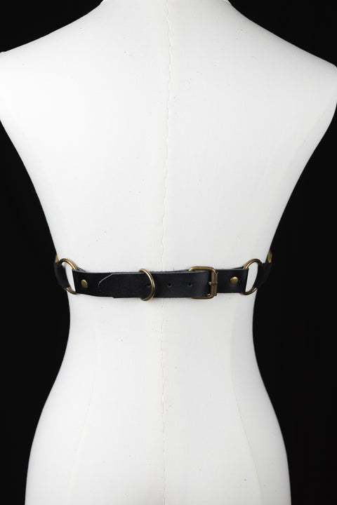 Contoured leather corset handmade by Ecuadorian artisans