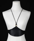 Adjustable leather corset with versatile strap options