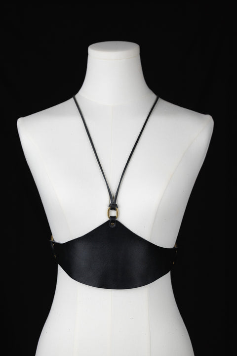 Adjustable leather corset with versatile strap options