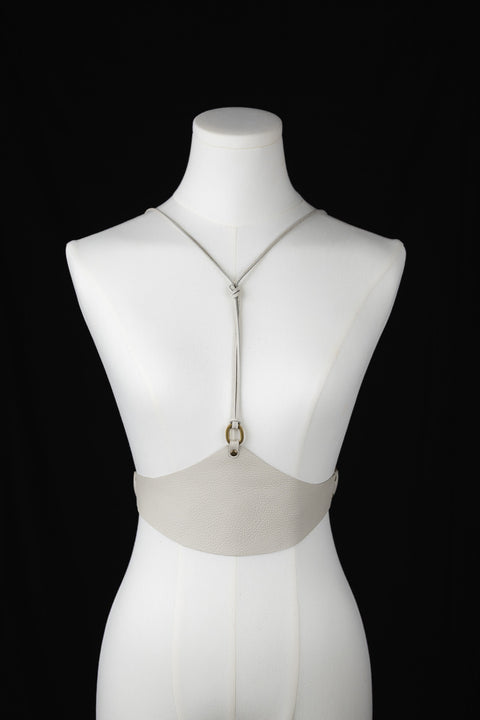 Modern leather corset for adaptable fashion styling