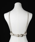 Off-white leather corset with timeless, artisanal craftsmanship