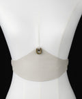 Off-white leather corset belt with clean, minimalist lines