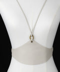 Off-white leather corset for evening or daytime outfits